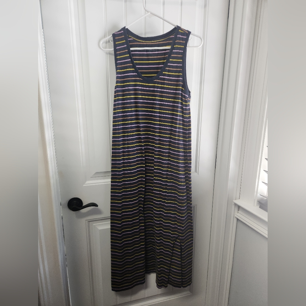 Pact Organic Cotton. Size M. Striped Sleeveless Maxi Dress